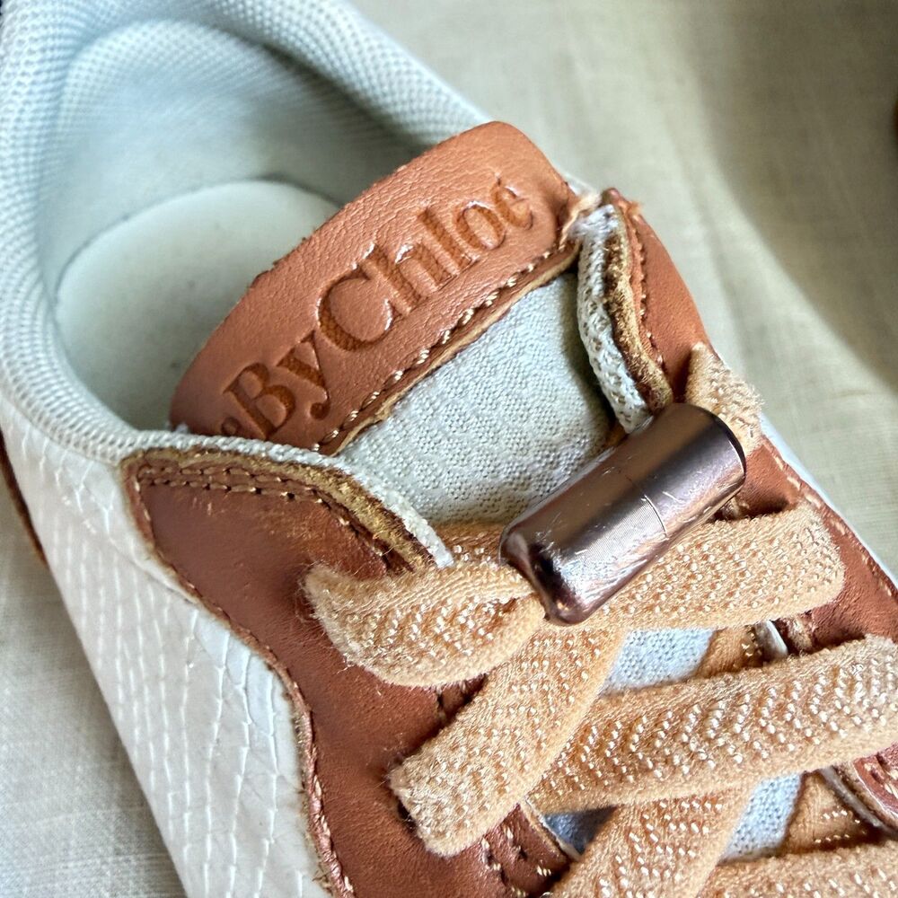 See By Chloe kids trainers sneakers camel leather 4.5